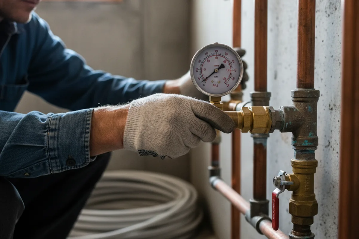 Pressure testing a repaired line during Water Line Repair in Inglewood